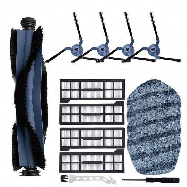Robot Vacuum Accessories Compatible with Eufy X10/X10 Pro, 1 Main Brush + 4 Side Brushes + 4 Filters