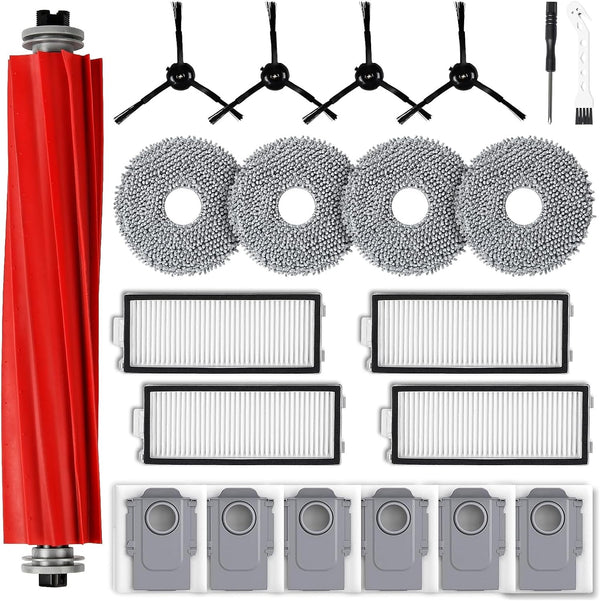 4-in-1 Accessory Kit for Roborock Qrevo S / Qrevo Pro: Brush, Filter, Mop Pads & Dust Bags