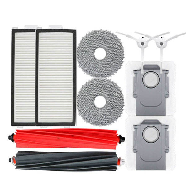 Robot Vacuum Accessories for Stone P10S Pro, Main Brush, Filter, Mop Cloth, Side Brush Set, 9-Piece