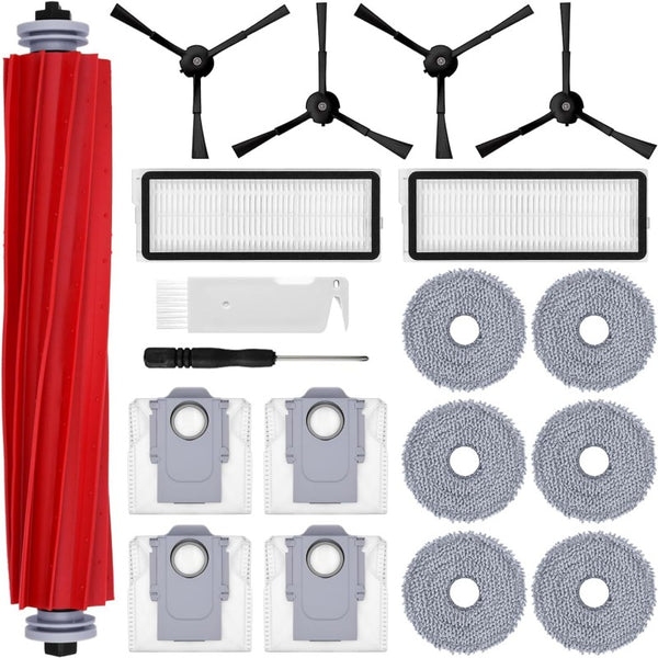 Accessory Kit for Roborock Qrevo S Pro MaxV: Main Brush, Side Brushes, Filters, Mop Pads, Dust Bags