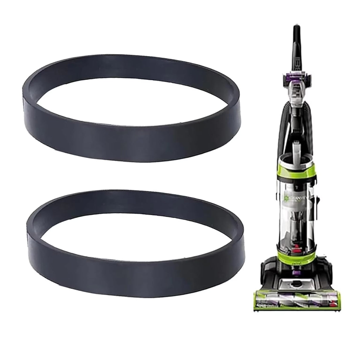 Replacement Vacuum Belts for Bissell 2252 2253 2254 2255 2256 2258 2259, Rubber, 2-Pack